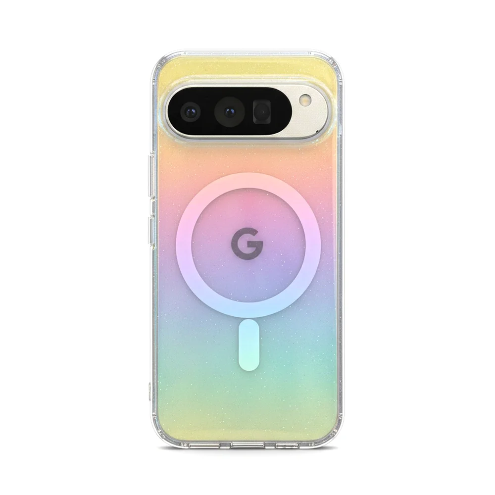 Lingge Rainbow Sparkle Pink Gradient, for Google Pixel 9 10 Pro XL10A 9A 10Pro Phone Case, Waterproof and Anti Yellowing Cover