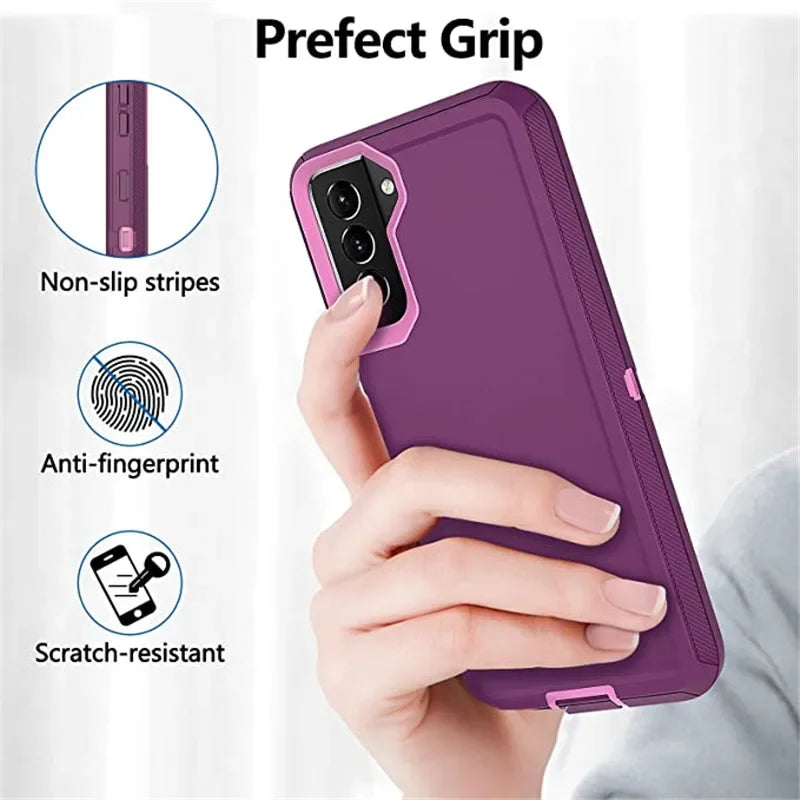 Defender Case for Samsung Galaxy S20 S21 FE S22 S23 S24 S25 Ultra S9 S10 Plus S10E Note 20 9 10 Plus Case ShockProof Aqua Cover