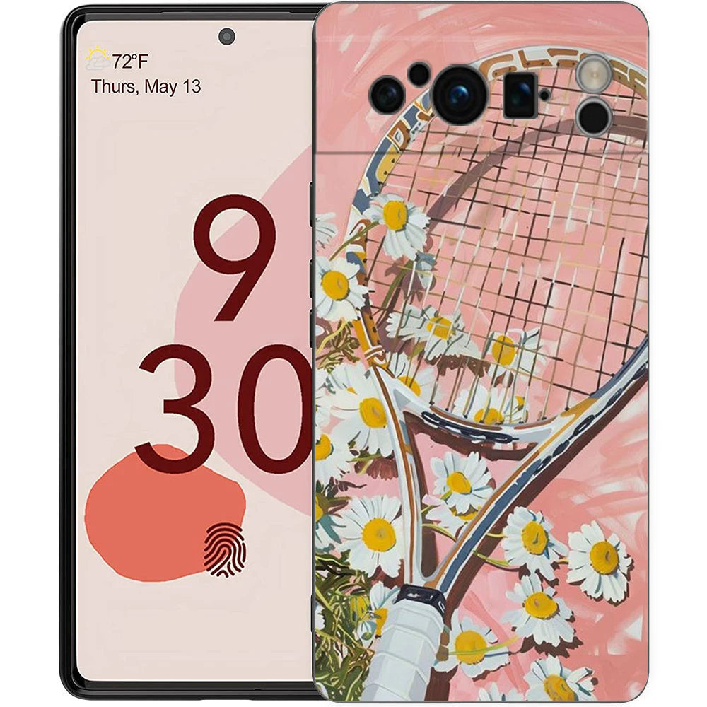Sport Tennis Phone Case For Google Pixel 10A 10 9 8 7 6 Pro XL 9A 8A 6A 7A 5G Soft Shockproof TPU Black Cover