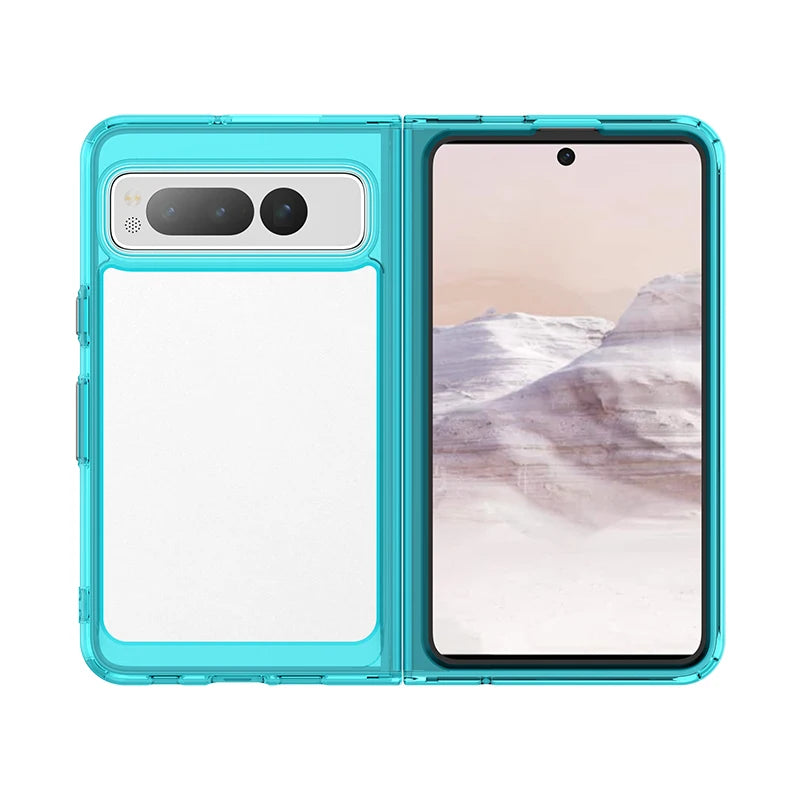 For Google Pixel Fold Case Luxury Silicone Clear Bumper For Pixel Fold Capa TPU Shockproof Case For Google Pixel Fold Cover