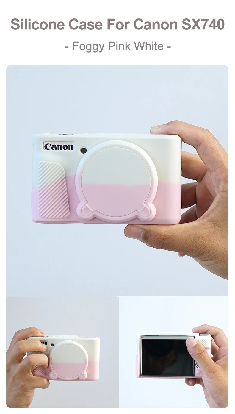 Camera Silicone Case for Canon SX730 SX740 Soft Silicone Protector Camera Cover Case Full Body Bag Baseplate Dustproof Waterprof