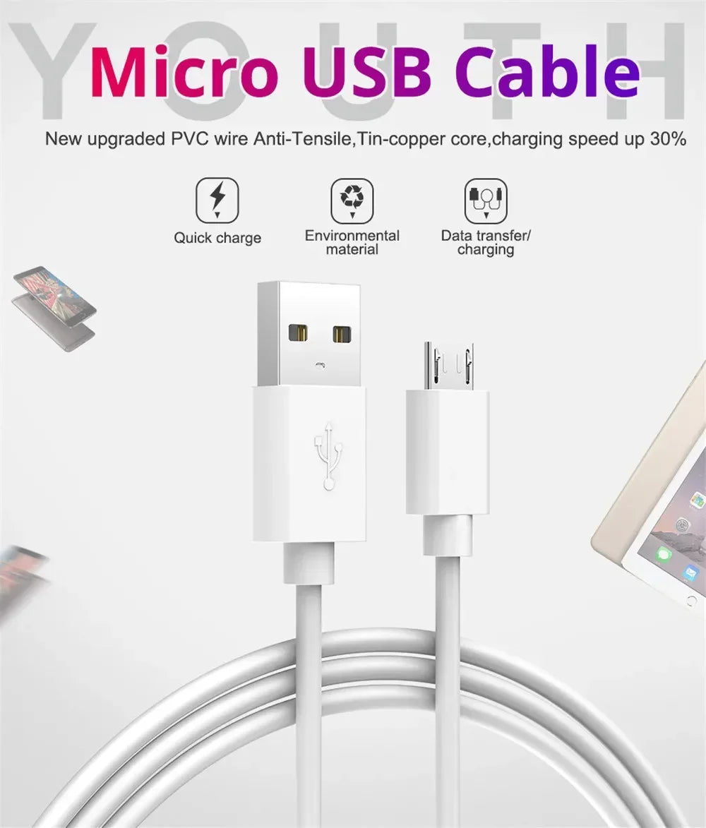 1/2Pcs Cable 5A Fast Charging Wire Mobile Phone Micro USB Cable For Xiaomi redmi Samsung Andriod Micro usb Data Cable Cord