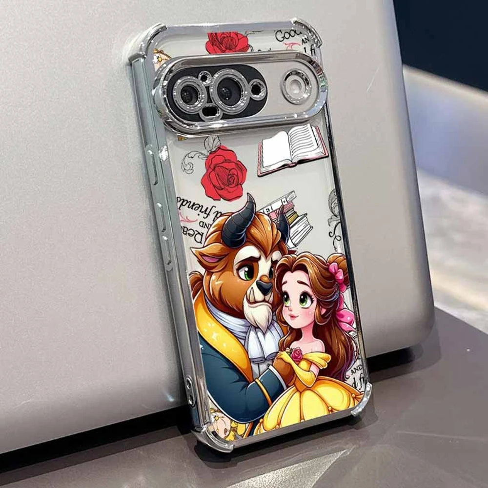 Beauty and the Beast Phone Case For Google Pixel 10A 9A 9 8A 8 7A 7 Pro XL Plating Drop-proof Transparent Soft Cover