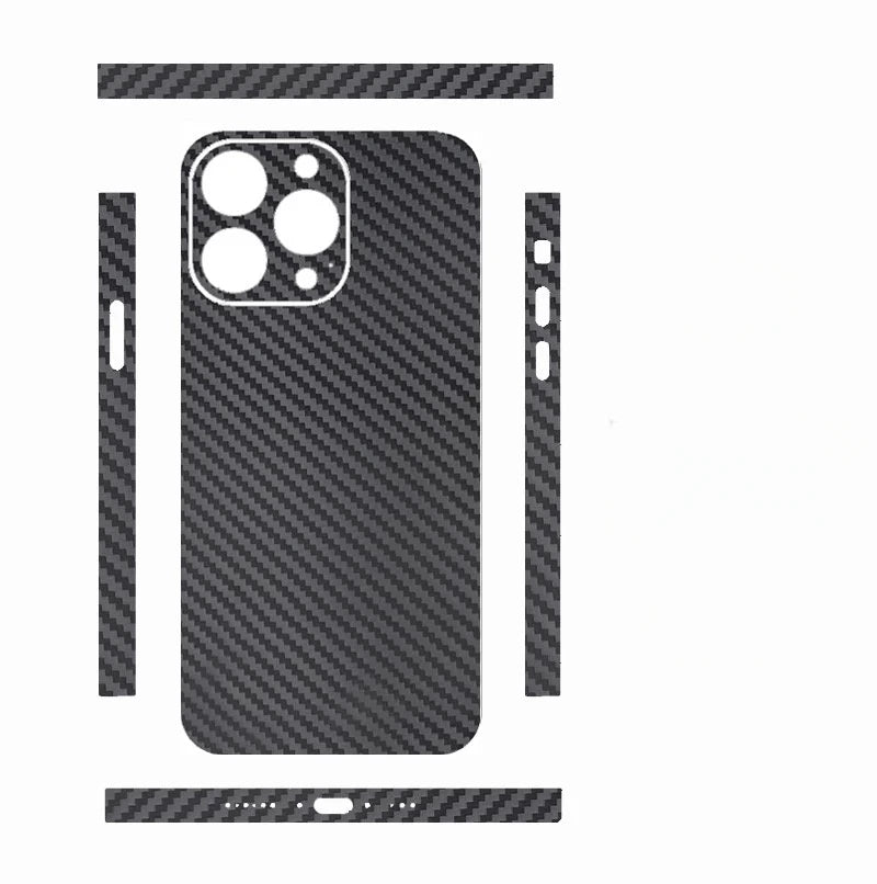 2PCS/LOT Carbon Skin Sticker For iPhone 17 16 15 14 13 Pro Max Mini Plus Back Cover Stickers Protection Film