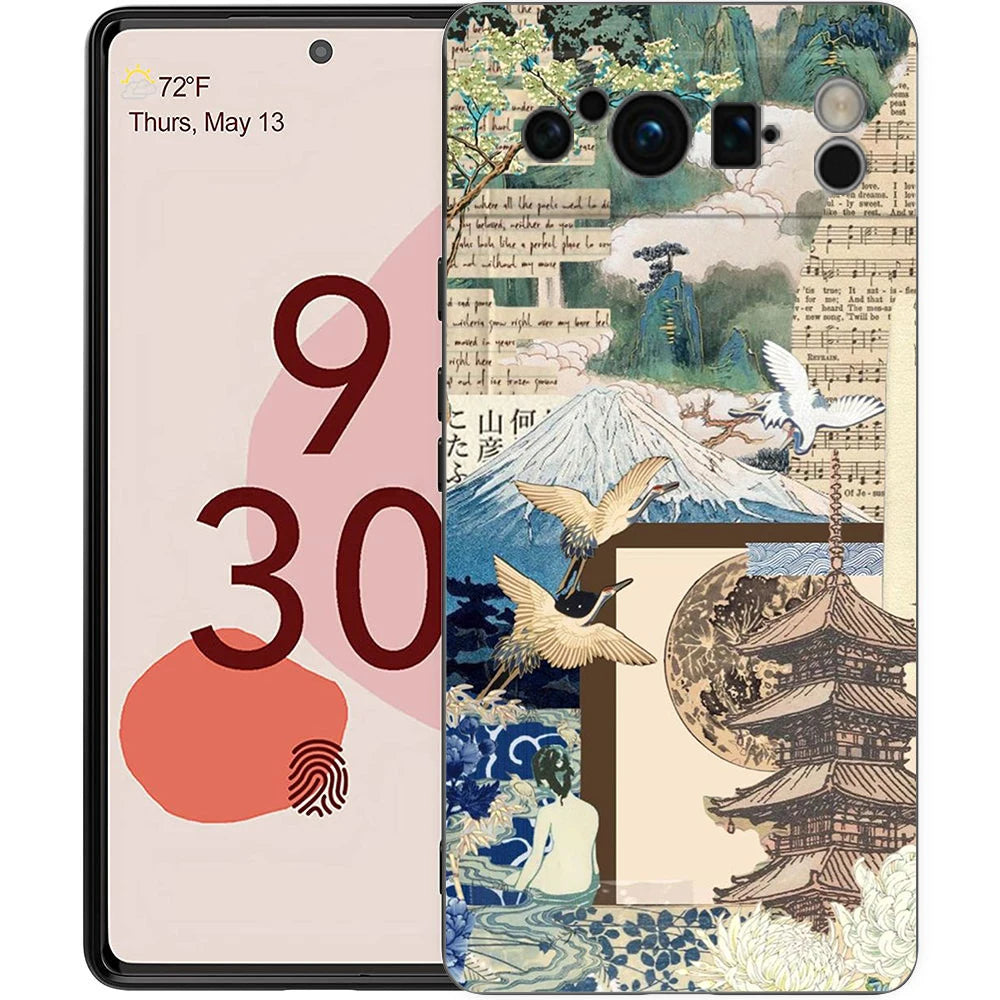 For Google Pixel 10 Pro Phone Case Pixel 9 Pro XL TPU Case Pixel 8 Pro 9A 8A 7A 7 6A 6 Pro Cover Japan Osaka Kanagawa Label