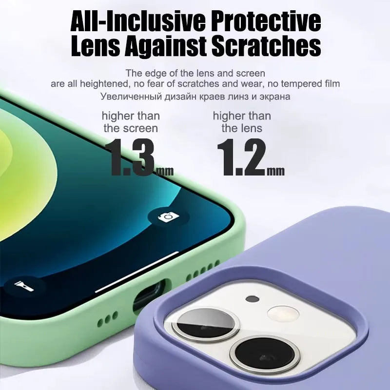 For iPhone 16 15 14 13 12 11 Pro Max Plus Luxury Liquid Silicone Phone Case NEW Matte Shockproof Cover Soft TPU Protective Shell