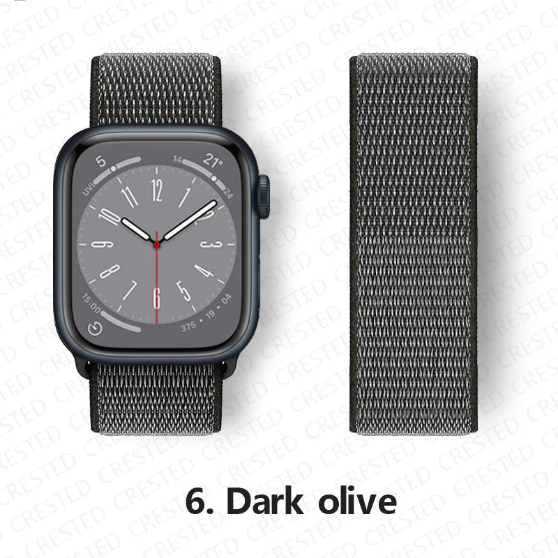 Nylon loop Correa For Apple Watch Bands 45mm 44mm 46mm 40mm 49mm 41mm 42mm Bracelet iWatch Series 12 11 Se 7 8 9 10 ultra 3 4