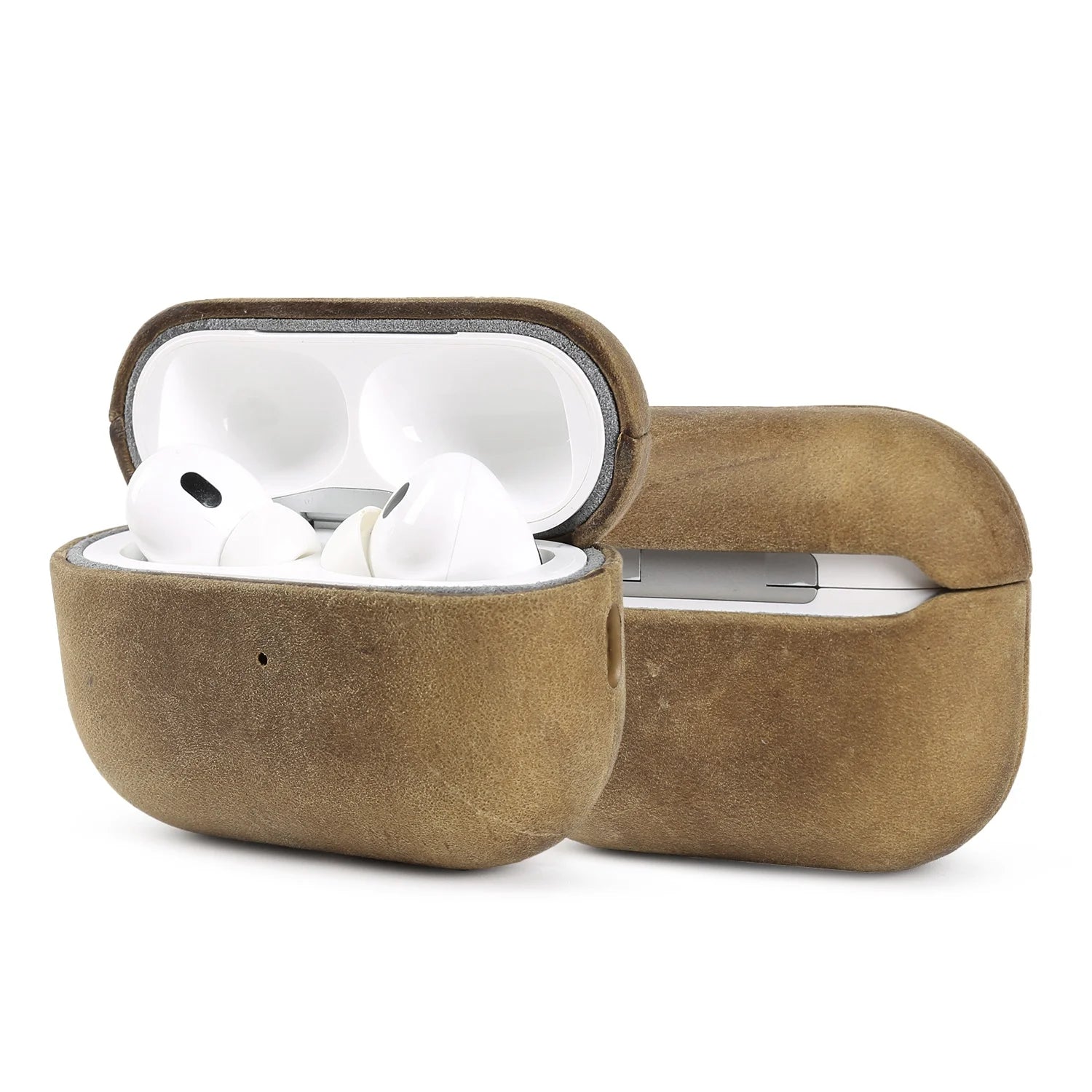 Crazy Horse Genuine Leather Case For Airpods Pro 2 Cases Airpods 4 3 Handmade Wireless Bluetooth Earphone Box Protective shell