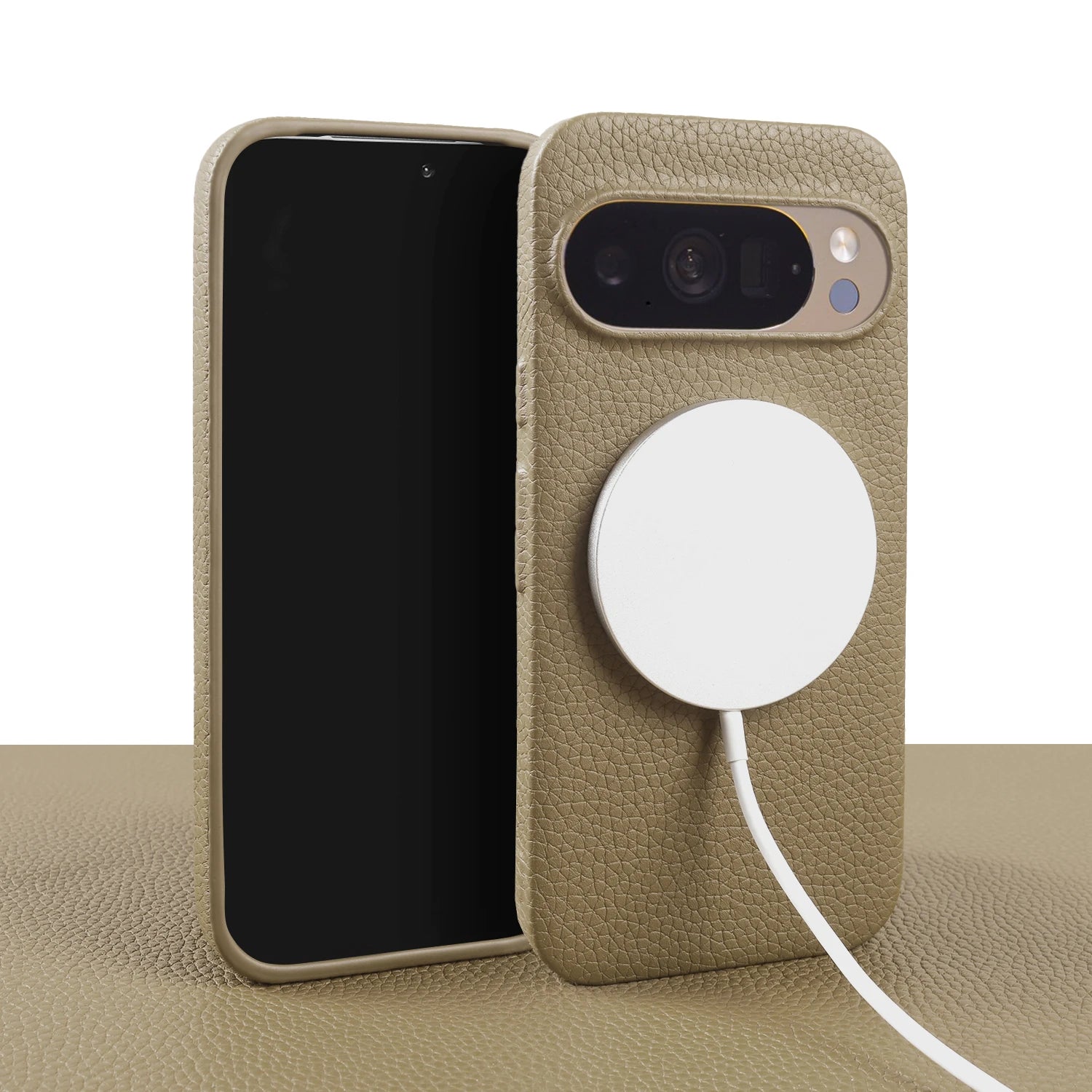 For Magsafe Magnetic Lychee Genuine Leather Case For Google Pixel 10 Pro XL Pixel10 9A 8A 7A Pixel 7 8 9 Pro XL Phone Back Cover
