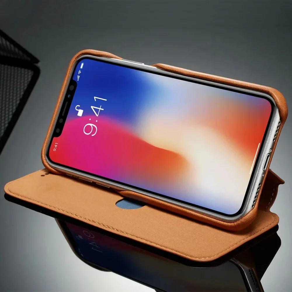 Luxury Ultra Thin Leather Case Flip Cover for Samsung Galaxy S26 S25 S24 S23 S22 S21 S20 FE Ultra Plus A54 A52s S10 S8 Note 20