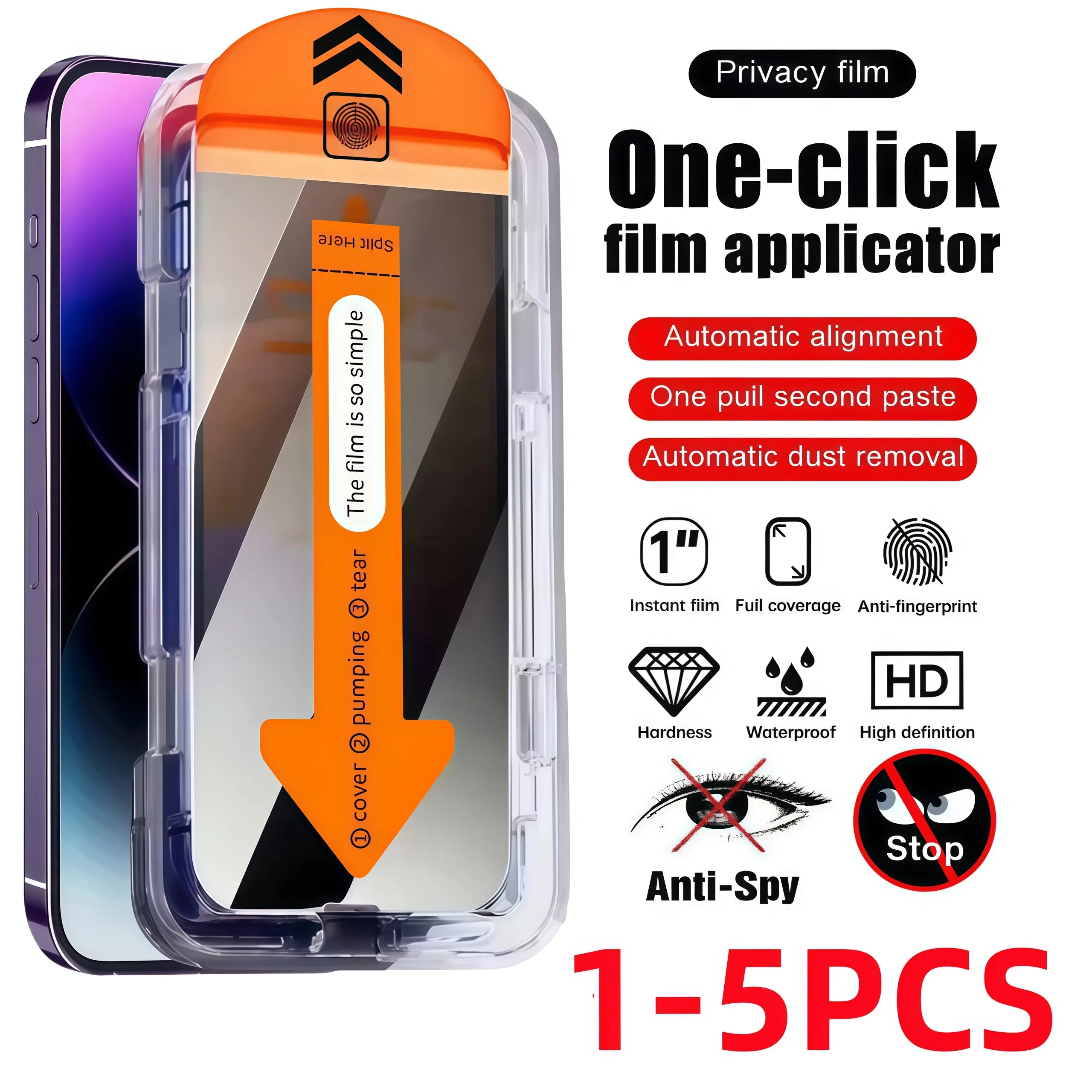1-5PCS For iPhone17ProMax Privacy Screen Protector iPhone 16 Pro Max 11 15  17 Air 14 Plus 12 13 Mini XR Anti-Spy Tempered Glass