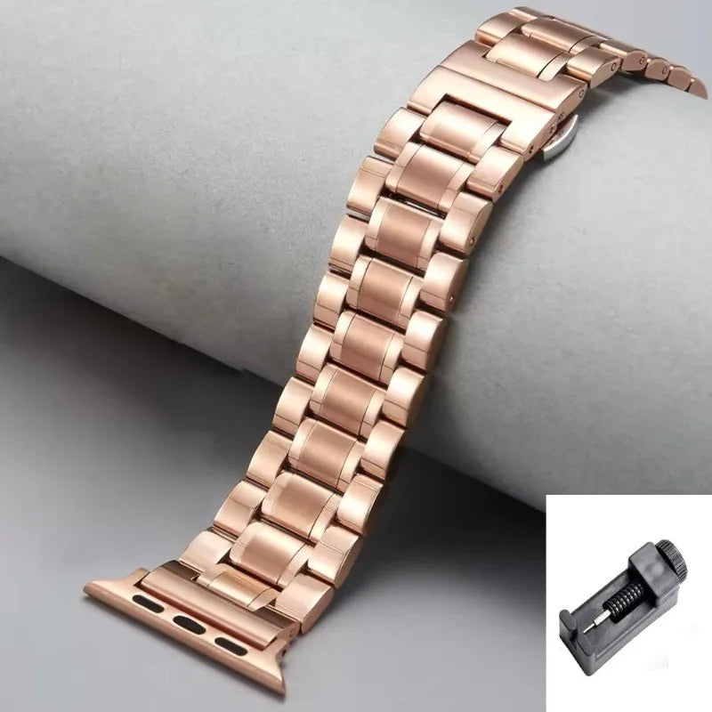 Stainless Steel Strap for Apple Watch Strap Series 10/9/8/7/6/5/4/3/SE Metal Bracelet 49mm 45mm 44mm 42mm 46mm 41mm 40mm 38mm