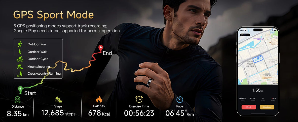 AURA Matt Smart Ring Fitness Sports Health Monitor Sleep Temperature Top Quality Long Battery Rose Gold Ring for Woman Ladies