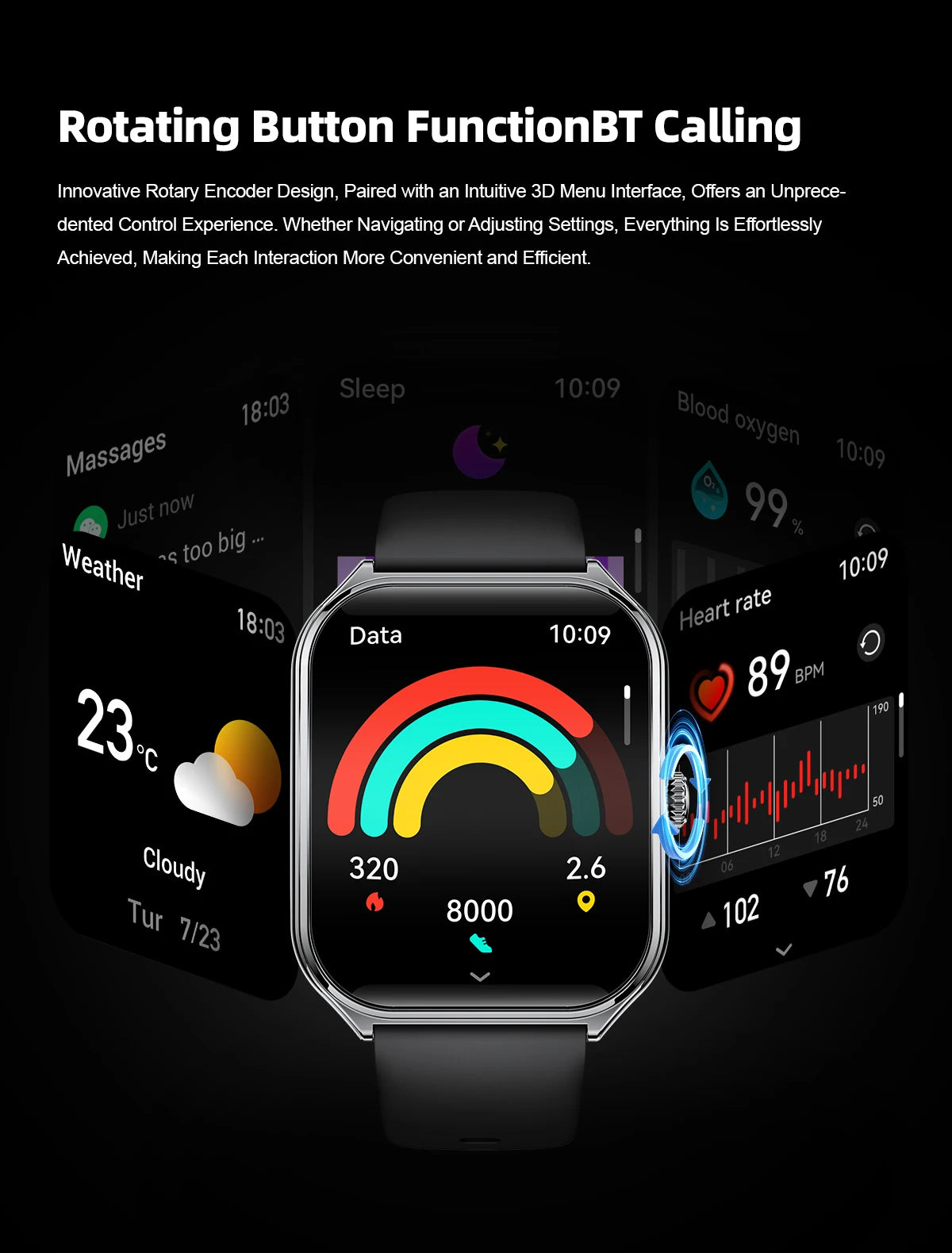 2026 New Smartwatch 1.96 inch Ultra-thin Bluetooth Call Health Monitor IP68 Waterproof 100 Sport Smart Bracelet For  Android iOS