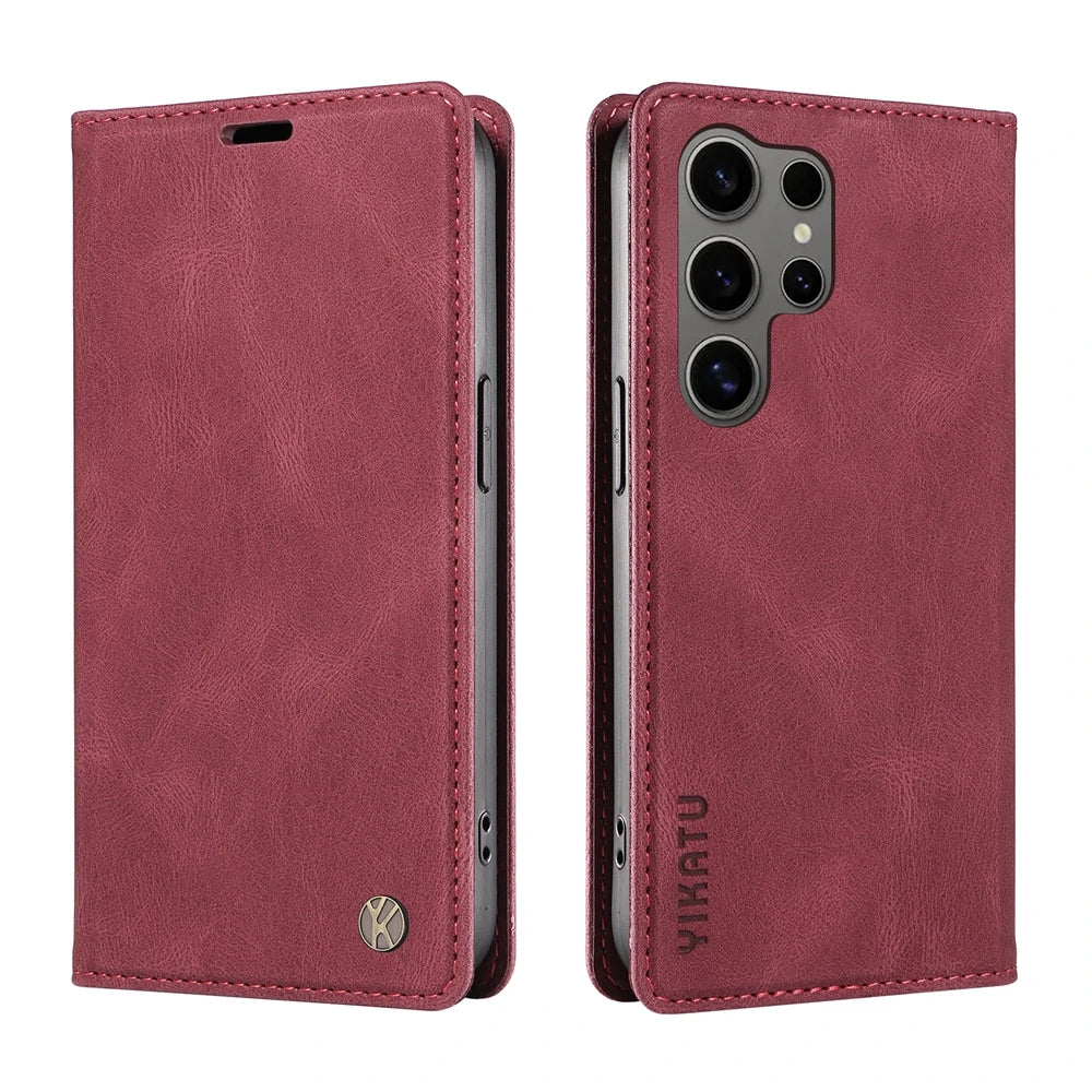 Magnetic Leather Wallet Flip Cover For Samsung Galaxy S25 S24 S23 S22 S21 S20 S10 S9 S8 S7 FE Plus Pro Ultra Edge | Premium Case
