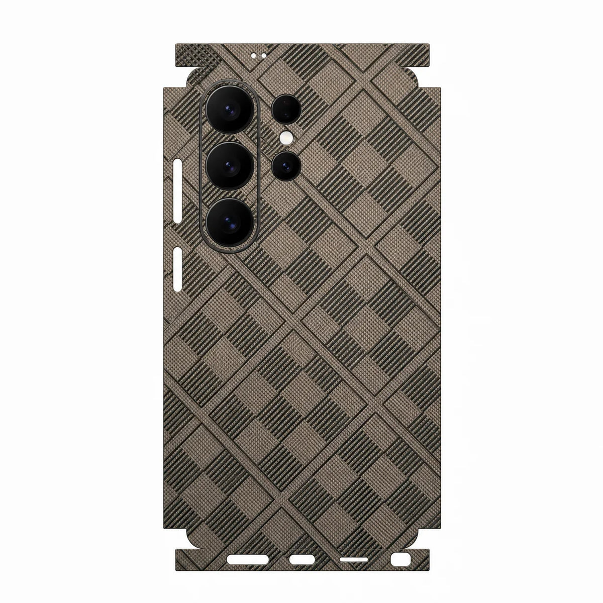 Full Coverage Faux Leather Back Skin for Samsung Galaxy S26 S25 Ultra Plus S24 S23 Full Wrap Anti Scratch Rear Film Sticker