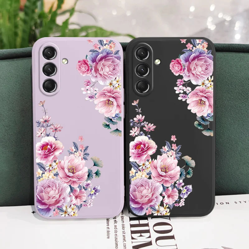 Satin Brocade Phone Case For Samsung Galaxy S25FE  S24 S23 S22 S21 S20 Ultra Plus FE Note 20 Ultra 10 Plus Cover