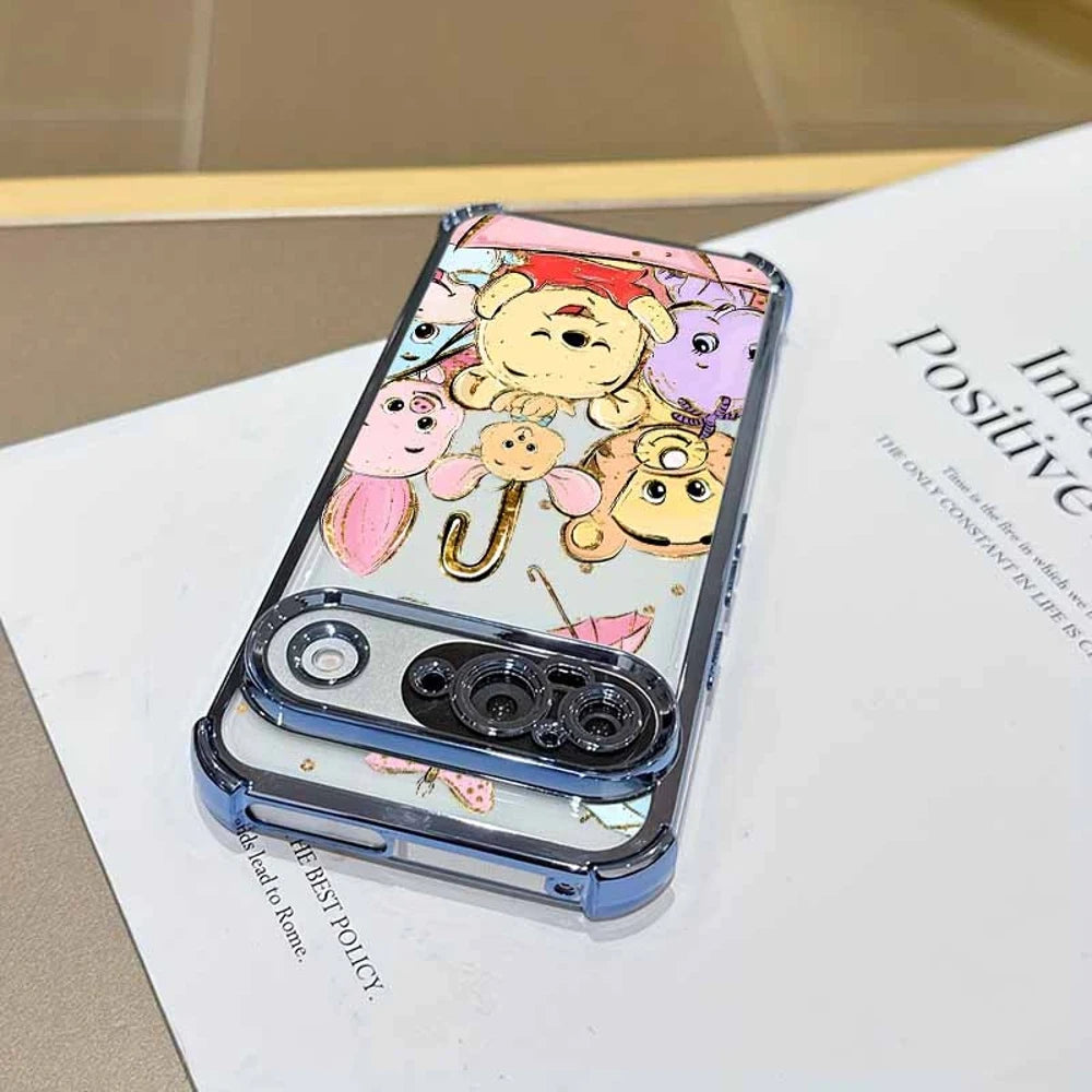 Winnie the Pooh Anime Phone Case For Google Pixel 10A 9A 9 8A 8 7A 7 Pro XL Plating Drop-proof Transparent Soft Cover