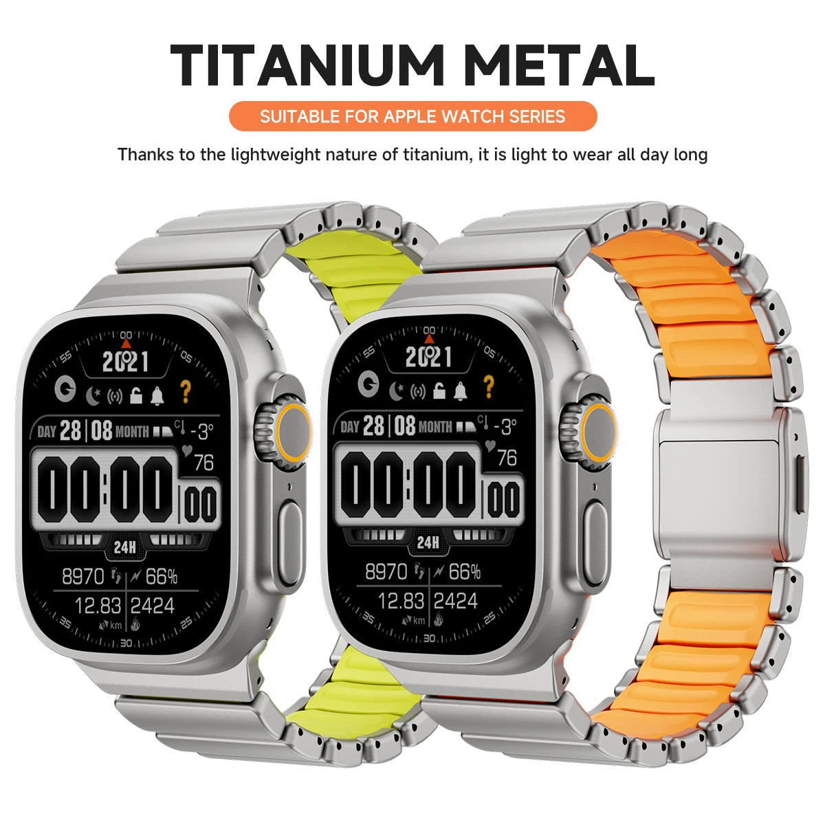 Titanium Silicone Magnetic Strap for Apple Watch Ultra 4/3/2 49mm Series 12/11/10 46mm Metal Band for Iwatch 9 8 7 45mm SE3 44mm