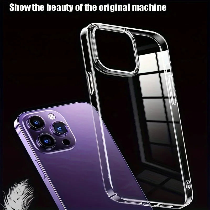 Ultra Thin Clear Acrylic Phone Case For iPhone 17 16 15 14 Plus 13 12 11 Pro Max Phone Back Cover Transparent Shockproof Cover