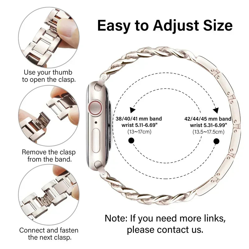 Metal Stainless steel Bracelet for Apple Watch Band Ultra 49mm 40mm 44mm 41mm 45mm 42/46mm IWatch Strap Series 10 9 8 7 SE 6 5 4