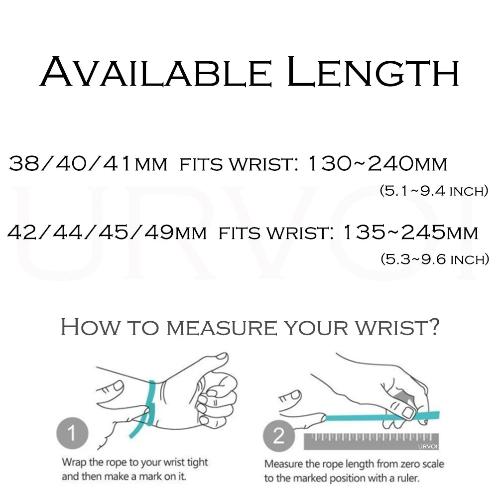URVOI Band for Apple Watch Ultra 4 3 2 Series 12 11 10 SE3 Stainless Steel Mesh Strap for iWatch Secure Parachute Buckle 46 49mm
