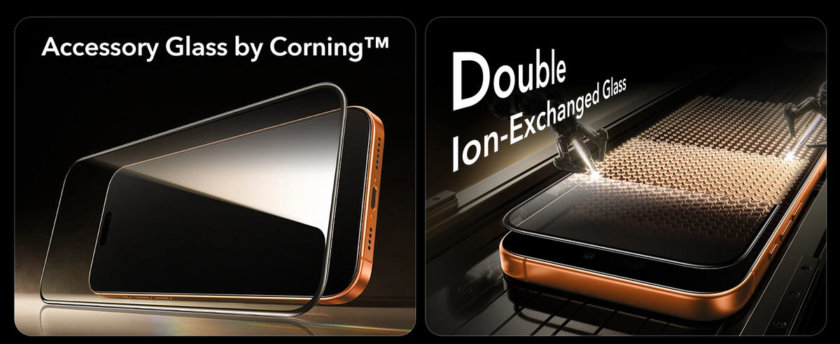 ESR Accessory Glass by Corning™ Screen Protector for iPhone 17 Pro Max/17 Pro/17 & 16 Pro Military Grade Film with Anti-Reflecti