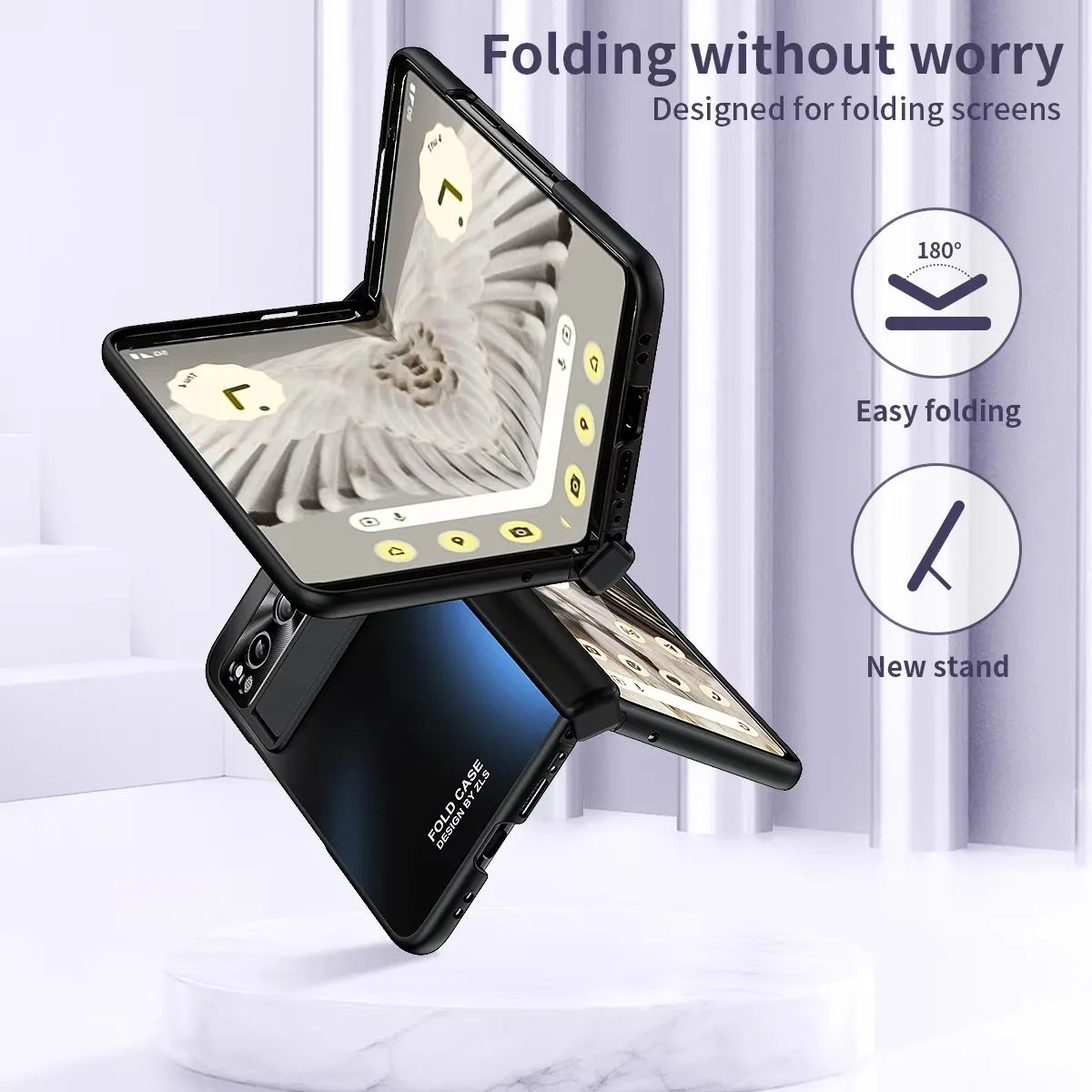Phone case For Google Pixel Fold Luxury Business Man Pen Stylus Slot Stand Holder Phone Case Google Pixel Fold