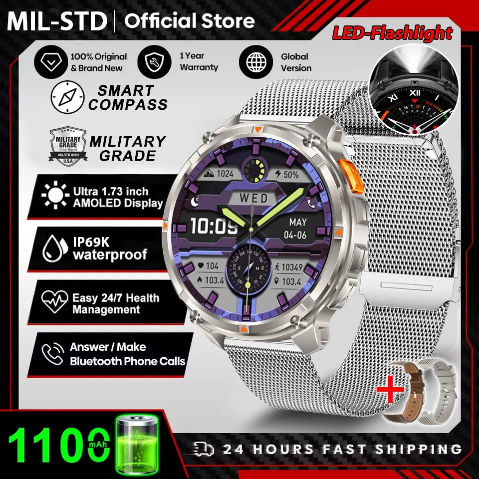2026 New T-Rex3 Pro GPS Sports 1100mAh Smartwatch Men 120-Day Standby Clock Rugged Outdoor Sport 10ATM Waterproof Call Watches