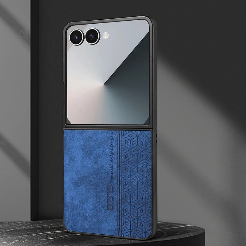 Case For Samsung Galaxy Z Flip 8 Z Flip 7 FE 6 5 4 3 Phone Case Retro style Business Flip Cover For Samsung W25 W24 Flip Cover5G