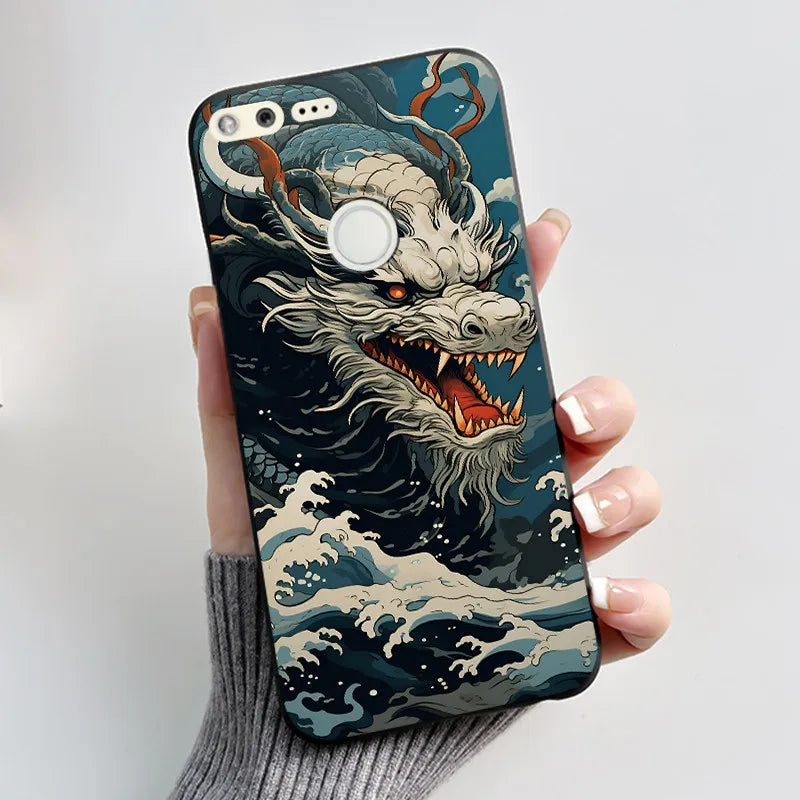 For Google Pixel 1 Soft Silicone Black Case For Google Pixel 1XL Elegant Style New Design Pattern Snow Mountain Casing