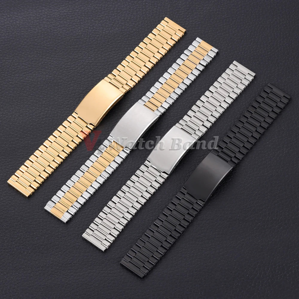 Universal Metal Watchstrap 18mm 20mm 22mm Business Wrist Strap for Smartwatch Stainless Steel Band Men Women Watch Accessoriess