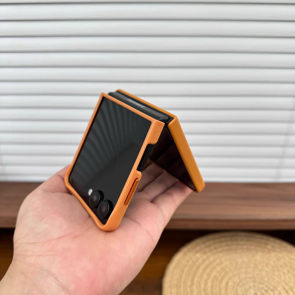 Samsung Galaxy Z Flip 8 5G Leather Case Luxury Premium Leather Phone Cover Slim Full Shockproof Back Shell Z Flip8 Cover & Box