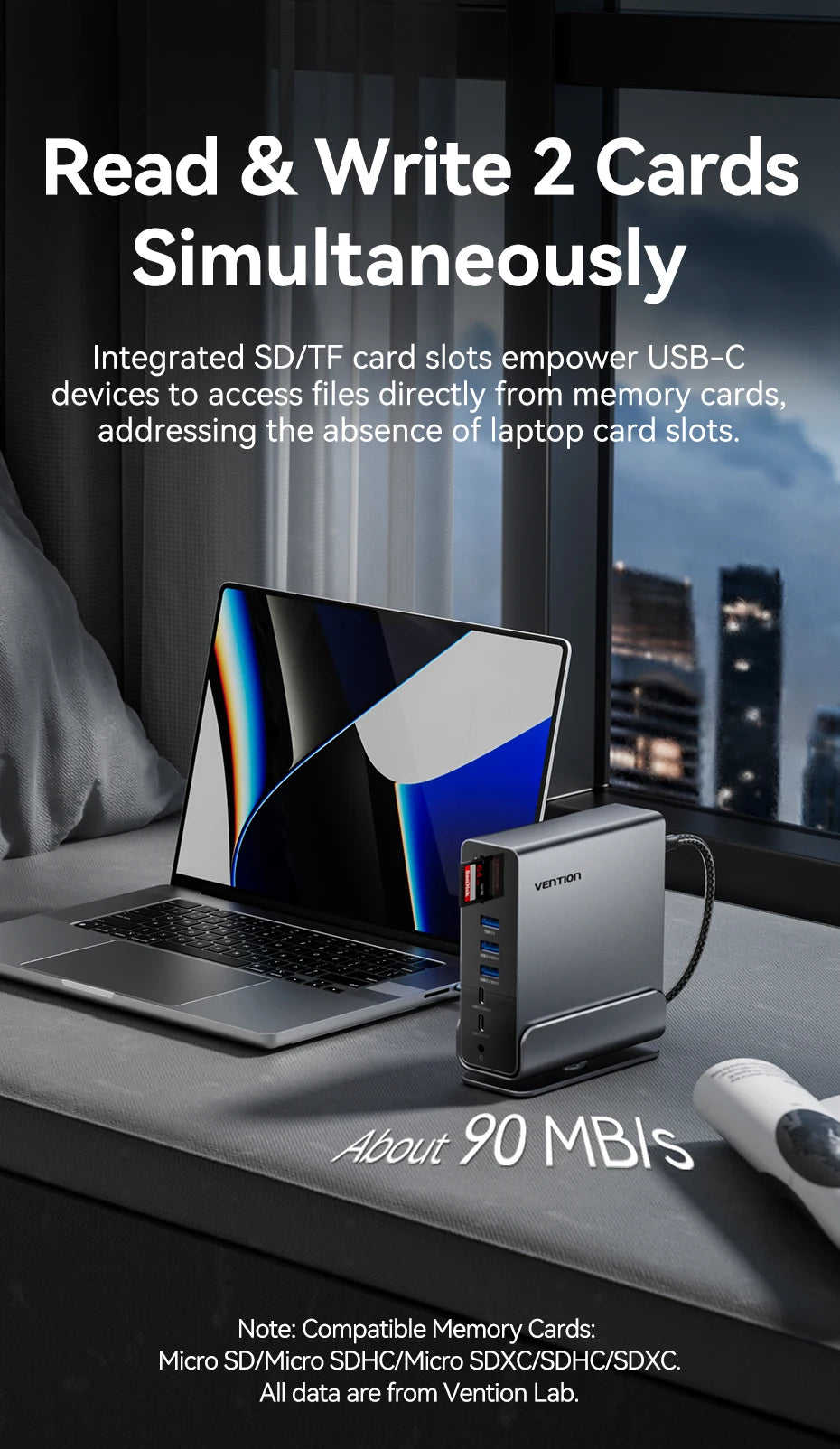 Vention USB C MST Docking Station 15 in 1 4K@60Hz HDMI DP Triple Monitor USB 3.2 HUB PD 100W Adapter for MacBook Win HP Laptop