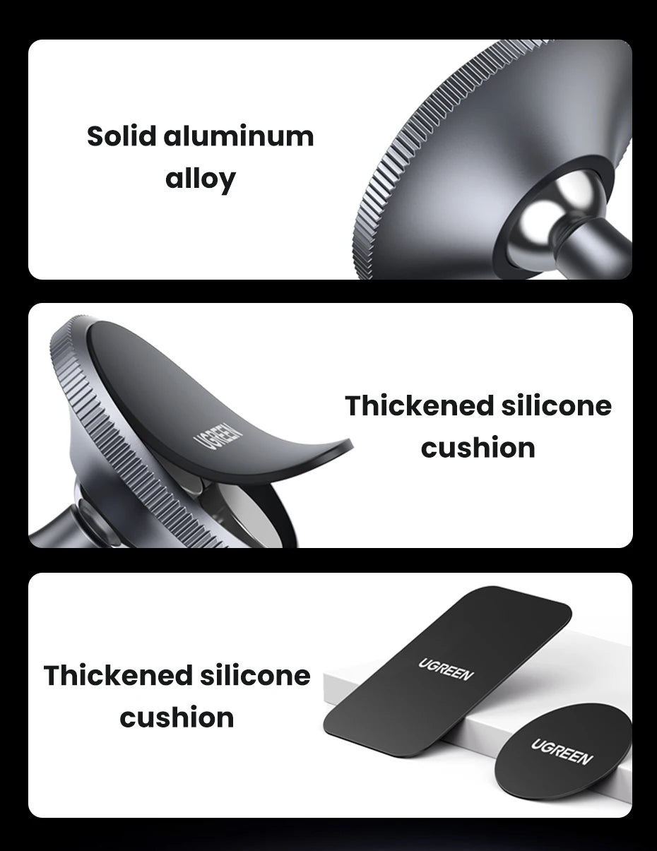 UGREEN Magnetic Car Phone Holder for iPhone 15 14 13 Samsung Xiaomi Car Holder for Phone for Dashboard Mobile Phone Holder Stand