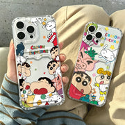 Crayons Shin-chans Card Hold Phone Case For Samsung Galaxy S26 S25 S24 S23 S22 S21 S20 FE Edge Plus Ultra M33 M53 M54 5G Airbag
