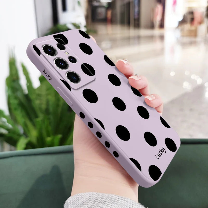 French Polka Dots Phone Case For Samsung Galaxy S25 S24 S23 S22 S21 S20 S10 S10E Ultra Plus FE Note 20 Ultra Plus Cover