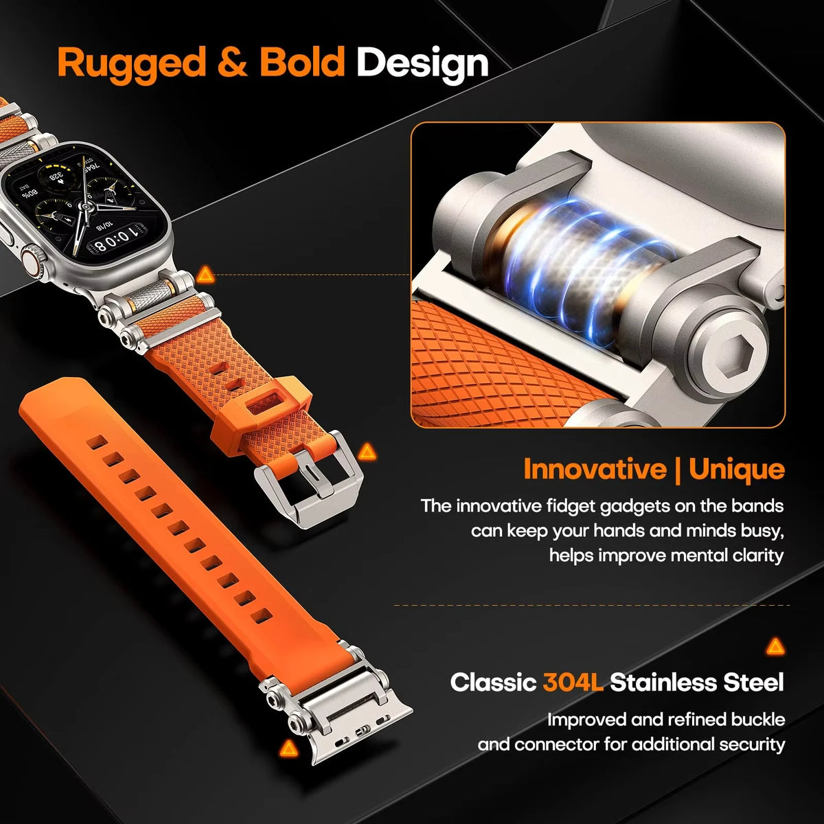 Sports Rubber Band for Apple Watch Ultra 4 3 2 49mm 46mm 45mm 44mm Strap for IWatch Series 12 11 10 9 8 7 SE 6 5 Luxury Bracelet