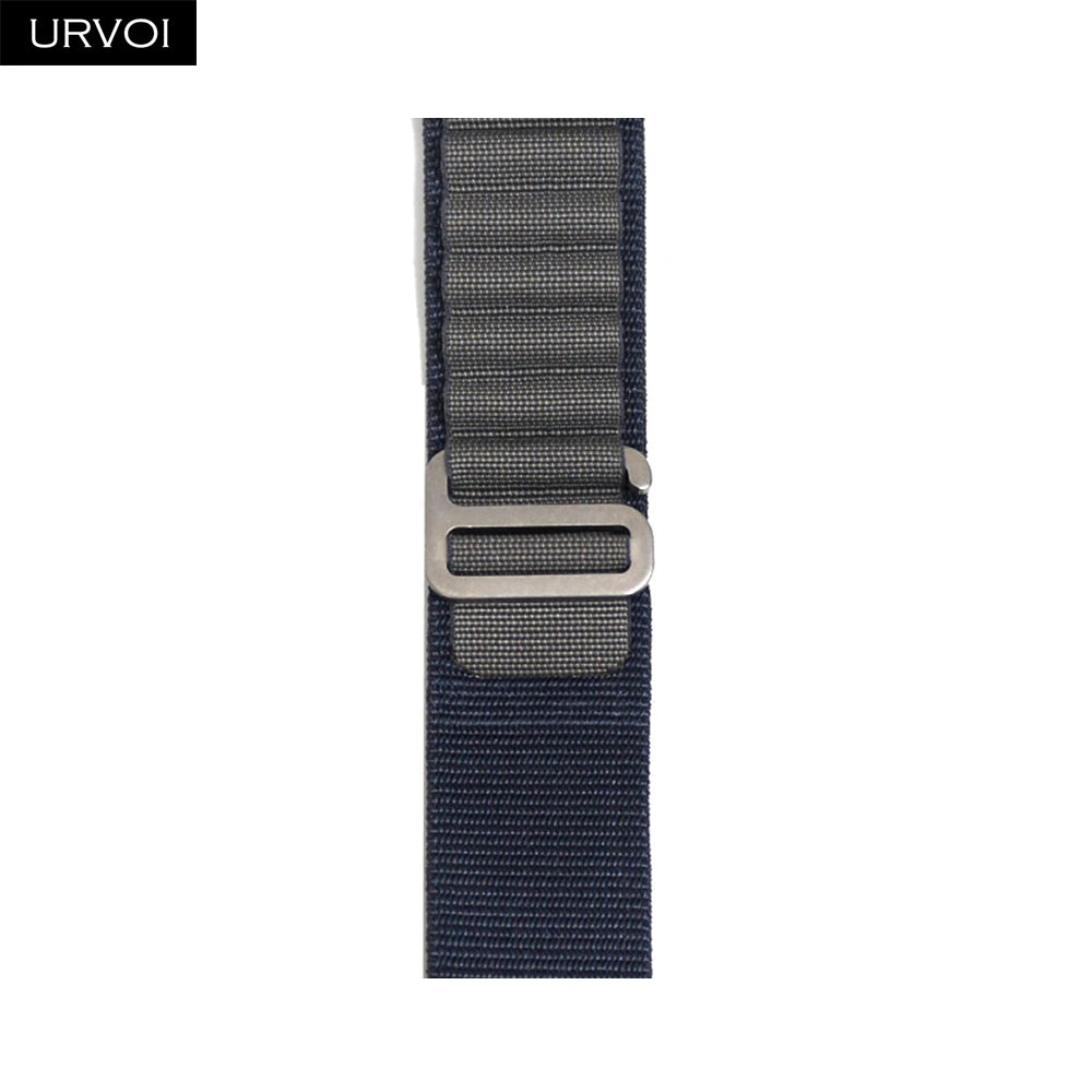 URVOI Alpine Loop for Apple Watch Ultra 4 3 2 Band Series 12 11 10 SE Black G-Hook Closure Woven Strap Polyester for iWatch 49mm