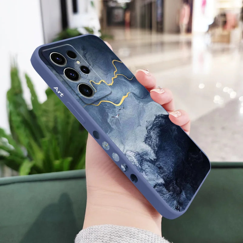 Gold Marble Phone Case For Samsung Galaxy S25 FE S24 S23 S22 S21 S20 S10 S10E Ultra Plus Note 20 Ultra 10 Plus Cover