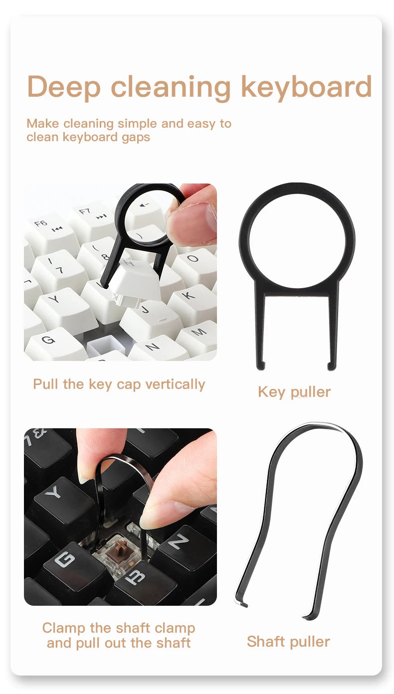 Multi-function Phone Tablet Keyboard Cleaning Kit for iPhone and AirPod headphone Brush Keyremover screen cleaner
