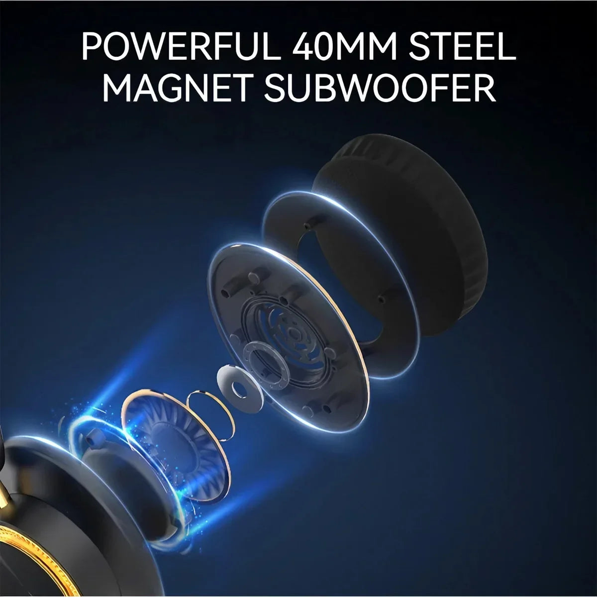 Wireless Bluetooth Headphones Foldable Gaming Headset With Bluetooth 5.3 Technology 40mm Bass Driver HiFi Stereo Sound Over Ear Comfort Memory Foam Cushion Extended Battery Life 400mAh For PC Mobile Phone Laptop Tablet Univer