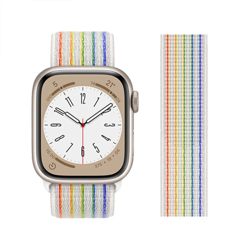 Nylon loop Correa For Apple Watch Bands 45mm 44mm 46mm 40mm 49mm 41mm 42mm Bracelet iWatch Series 12 11 Se 7 8 9 10 ultra 3 4