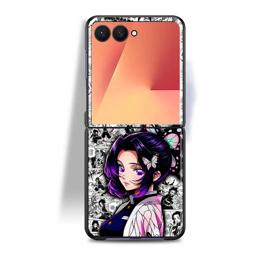Case for Samsung Galaxy Z Flip8 ZFlip7 FE ZFlip4 ZFlip5 Z Flip 7 6 5 8 ZFlip3 ZFlip6 Phone Funda Anime D-Demons Slayers