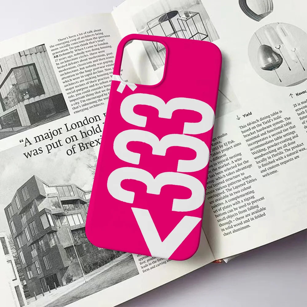 Clmj Creative 333 Design Phone Case for iPhone 17 16 15 14 13 12 11 Air Pro Max X XS XR XSMax 7 8 Plus Glossy Film Hard PC