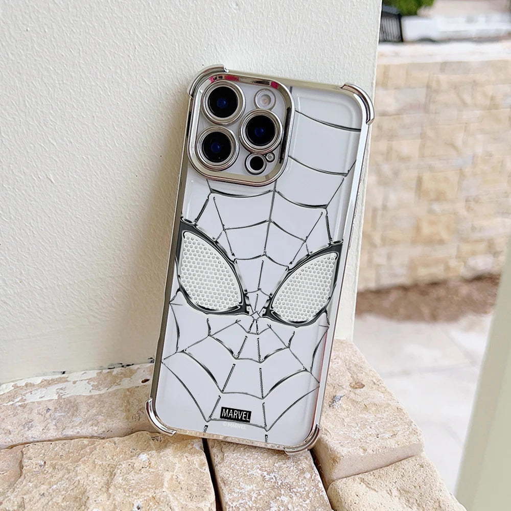 Cool Spider-Mans Plating Phone Case For Samsung S26 S25 S24 S23 S22 S21 S20 FE Note20 Edge Plus Ultra 4G 5G Anti Fall Airbag