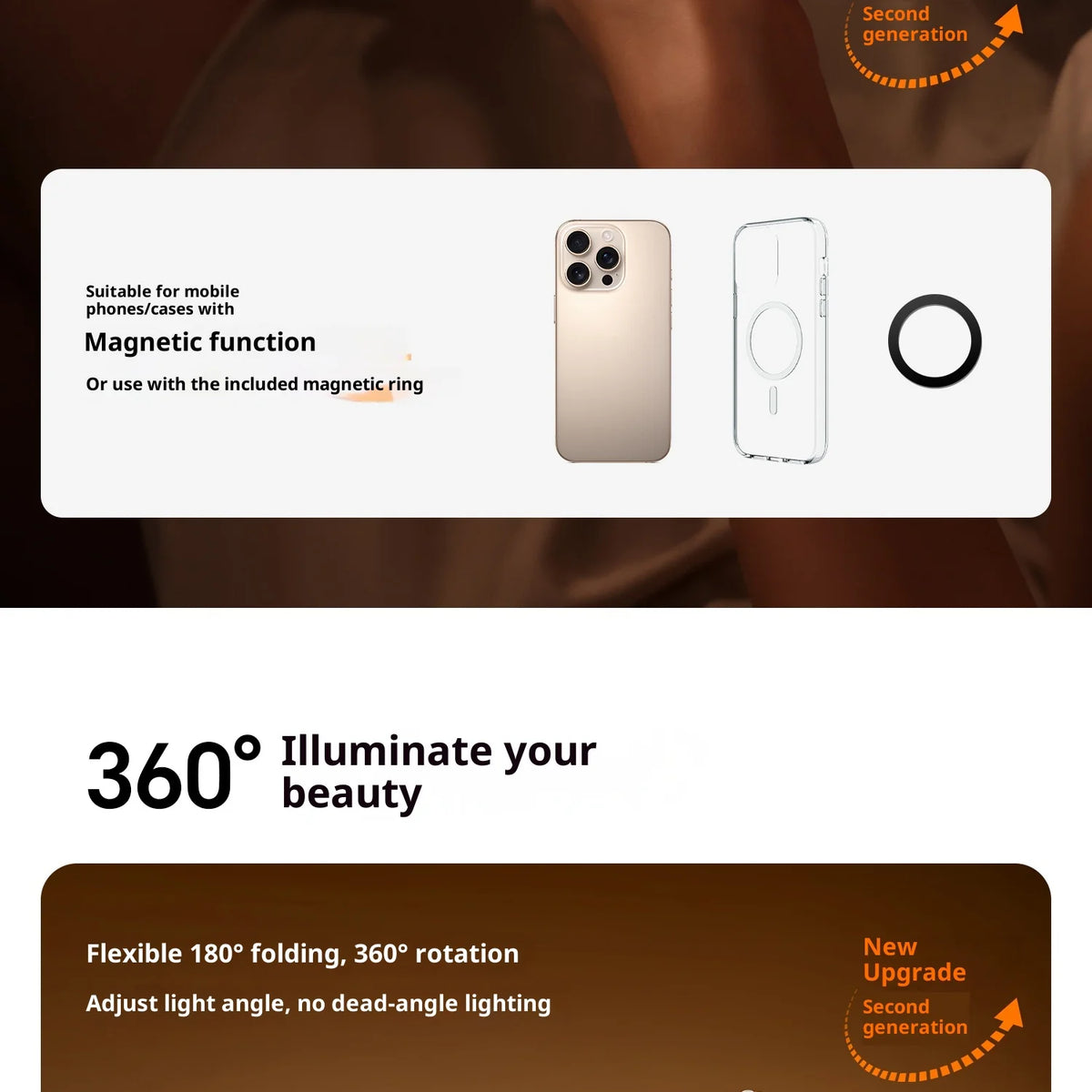 Original Ulanzi LM23 Light 3-Level Brightness Magnetic Soft LED Light Portable Pocket Vlogging Live Streaming Content Creation