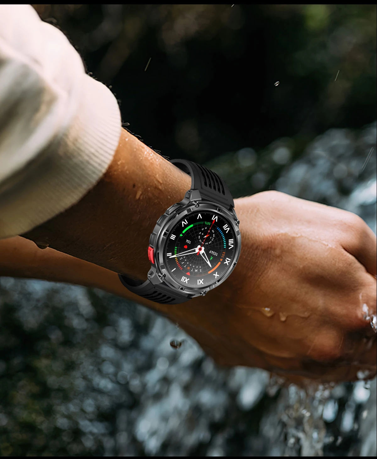 2026 New 1100mah AMOLED Smart Watch Men 170+Sport Fitness LED Flashlight IP69 Waterproof Bluetooth call GPS track Smartwatch iOS