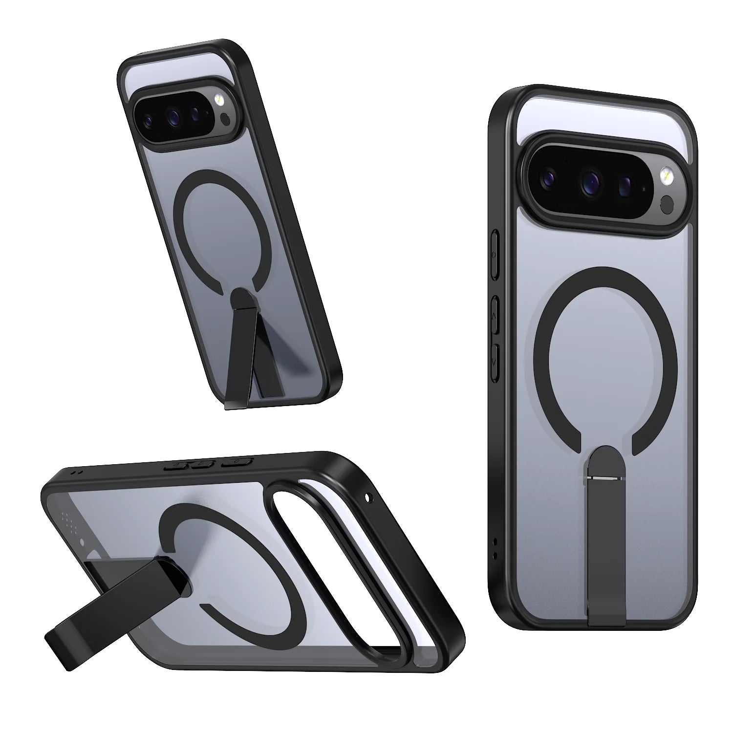 Matte Magnetic Kickstand Case For Google Pixel 9A 10 9 Pro XL Shockproof Anti-Fingerprint Protective Cover