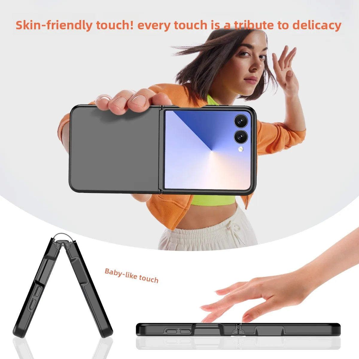 Case for Samsung Galaxy Z Flip 8 7 6 5 with Hinge Connection Luxury 2 IN 1 Hard PC+Soft TPU Shockproof Armor Phone Cover Funda